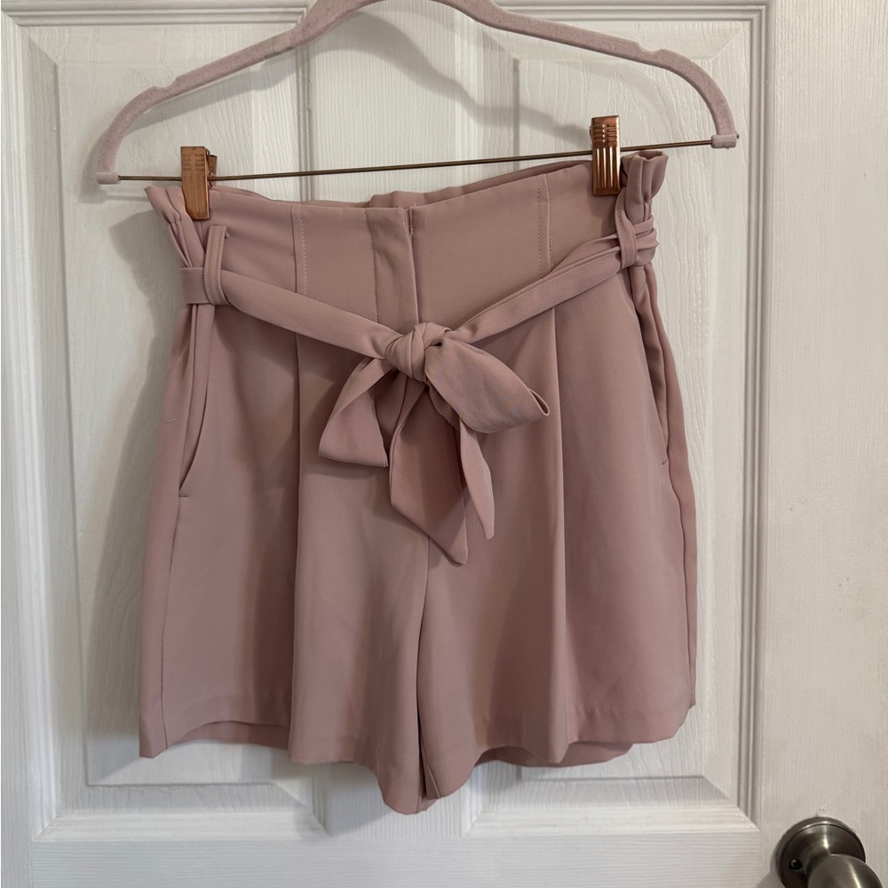Dynamite Blush Dress Shorts with Belt
